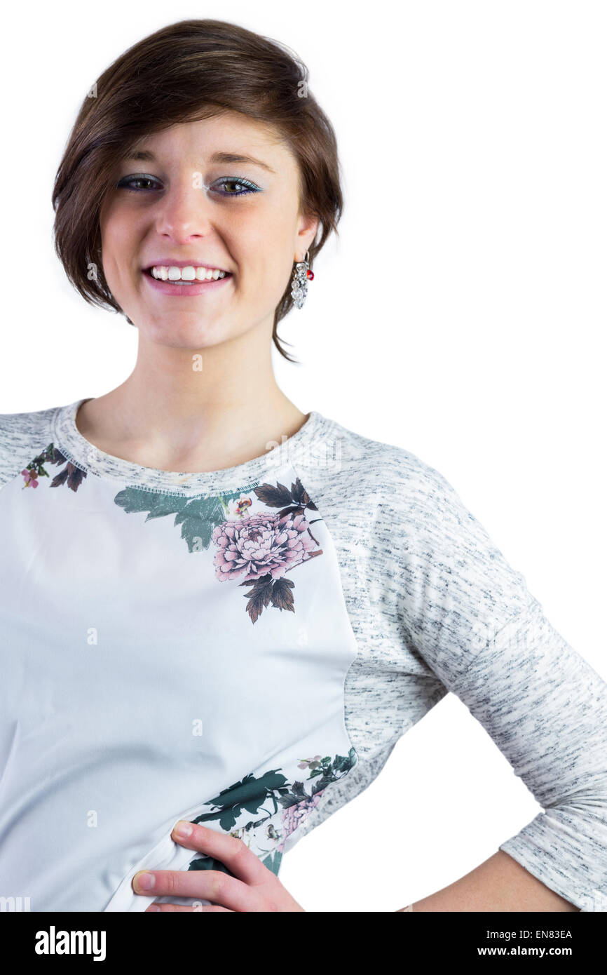Brunette smiling hi-res stock photography and images - Alamy