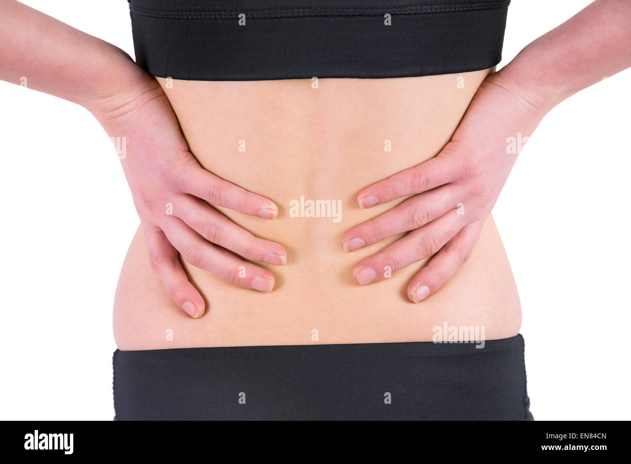 Woman With Back Injury Stock Photo Alamy