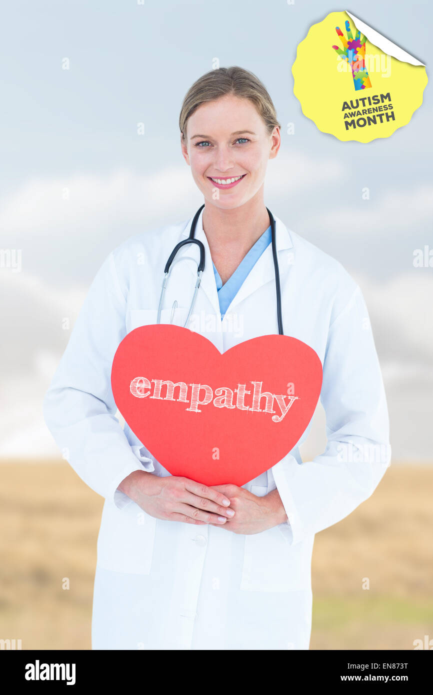 Empathy against bright brown landscape Stock Photo