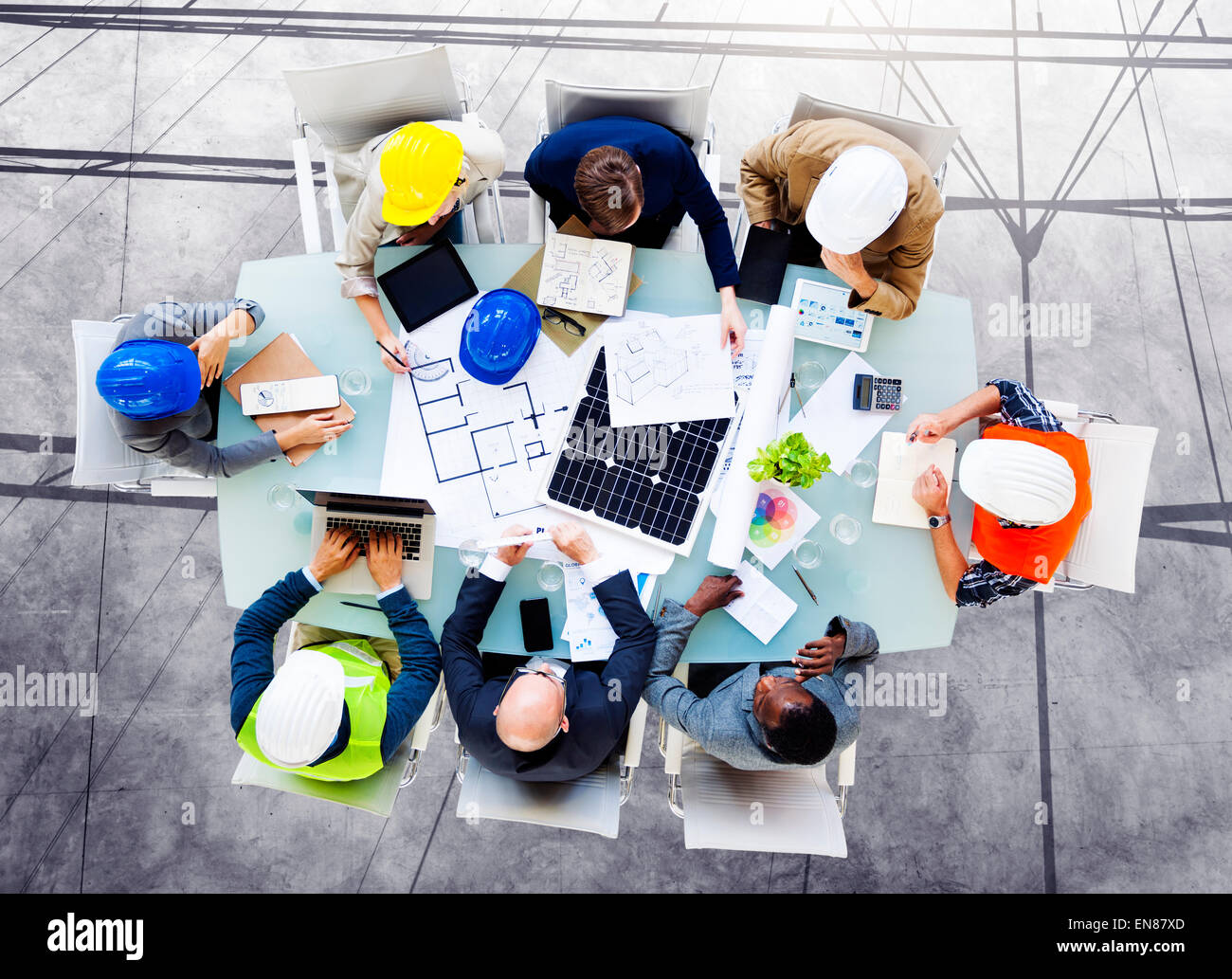 Safety Architects Design Meeting Concept Stock Photo