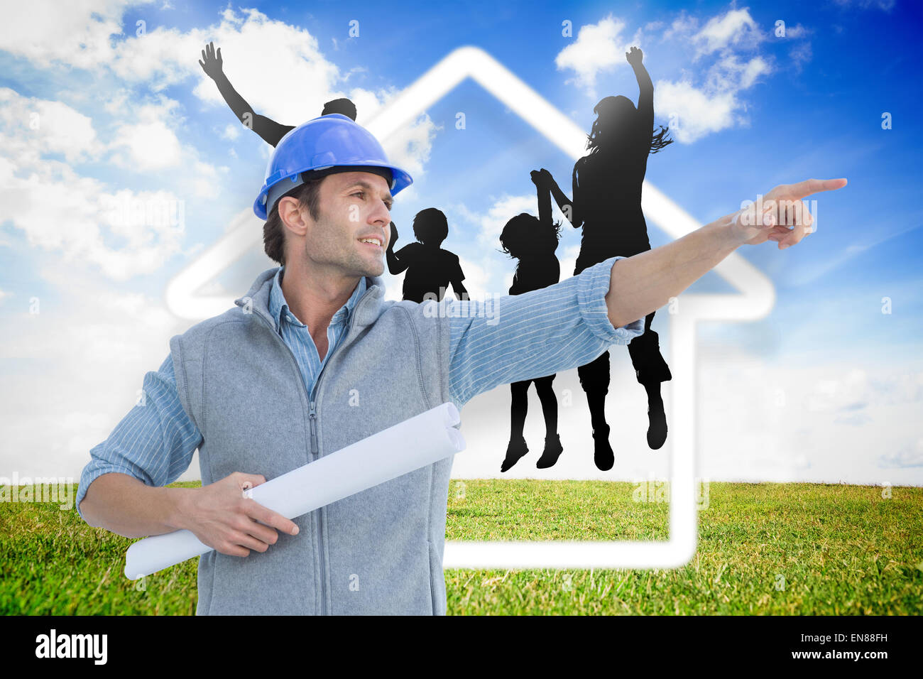 Composite image of architect pointing Stock Photo