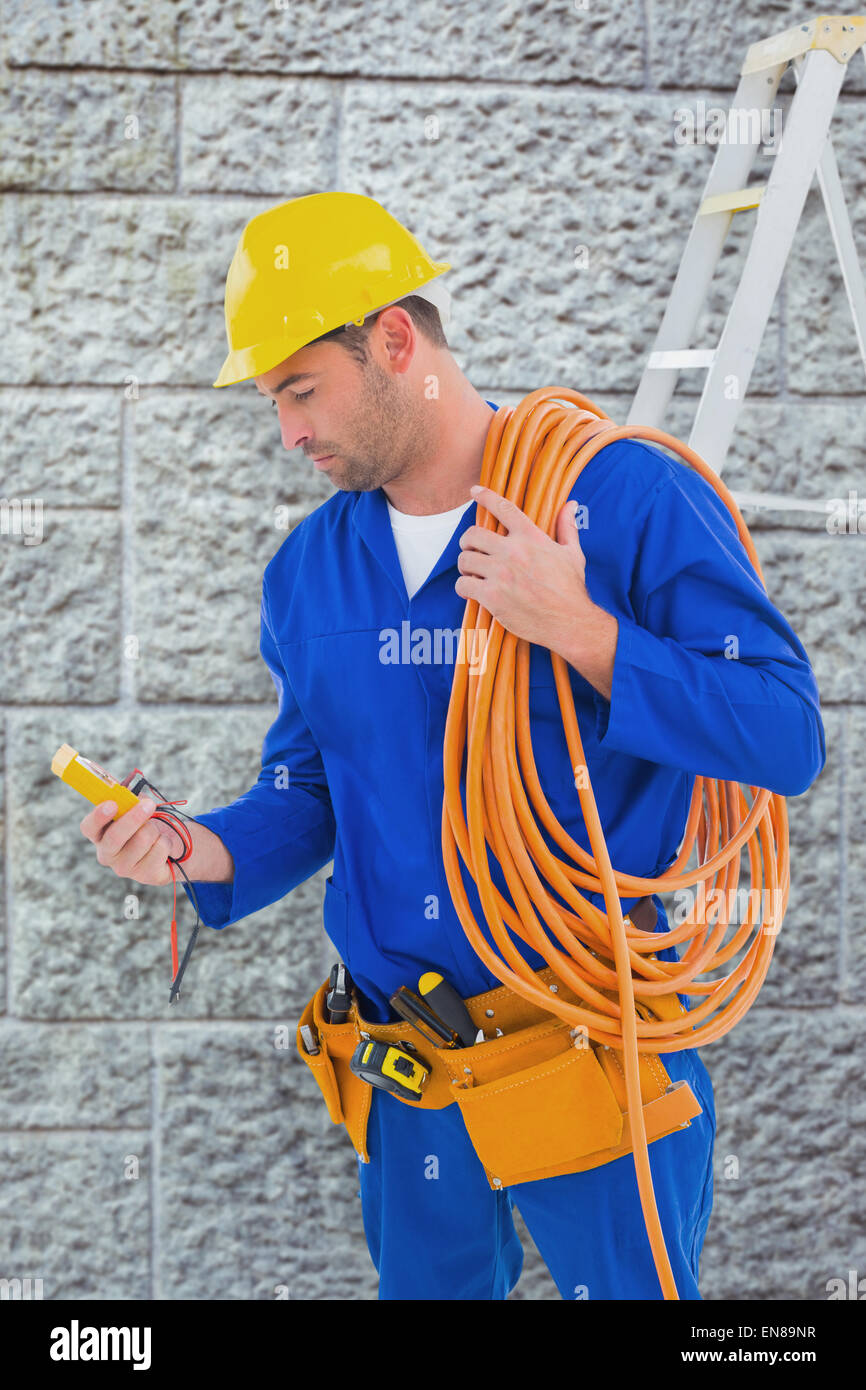 Man reading an electric meter hi-res stock photography and images - Alamy
