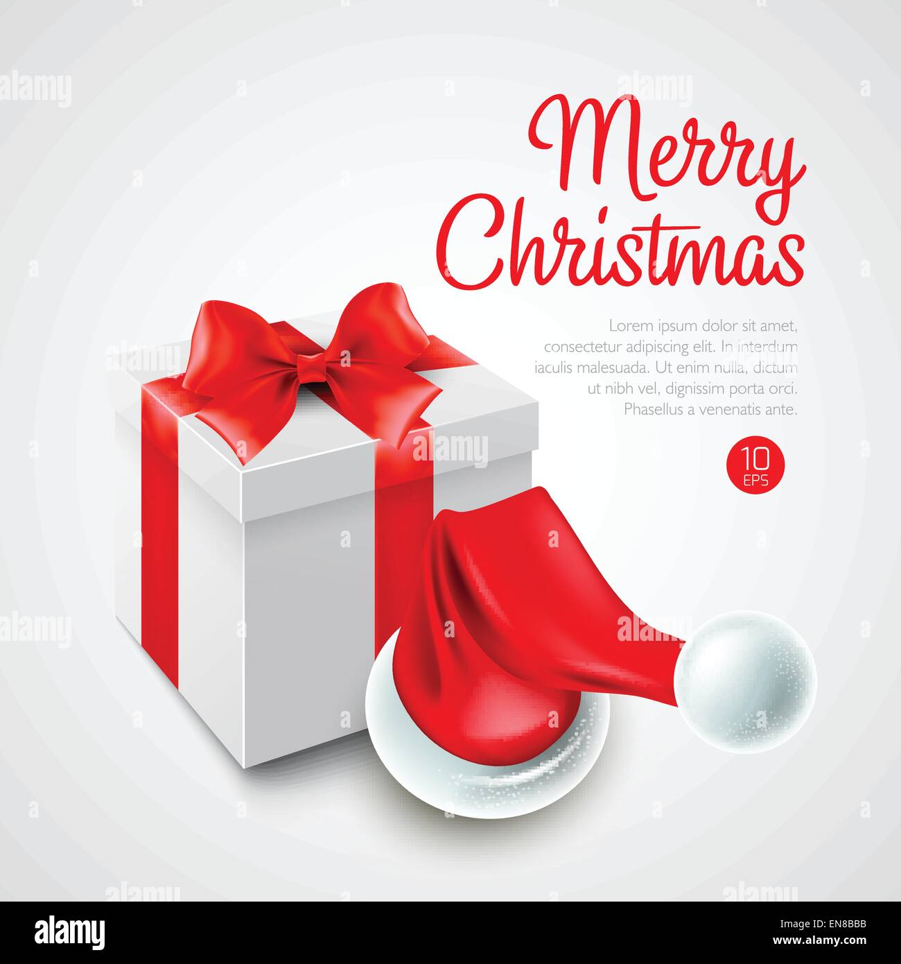 Christmas gift box and Santa hat. Vector illustration Stock Vector ...