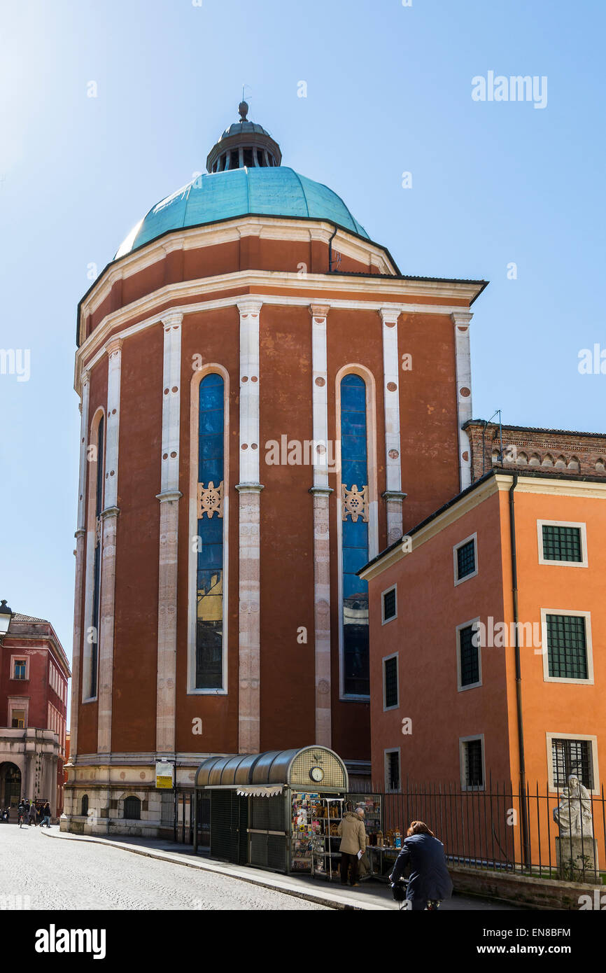Vicenza,Italy-April 3,2015:view of the dome of Santa Maria Annunziata in the center of Vicenza During a sunny day. Stock Photo