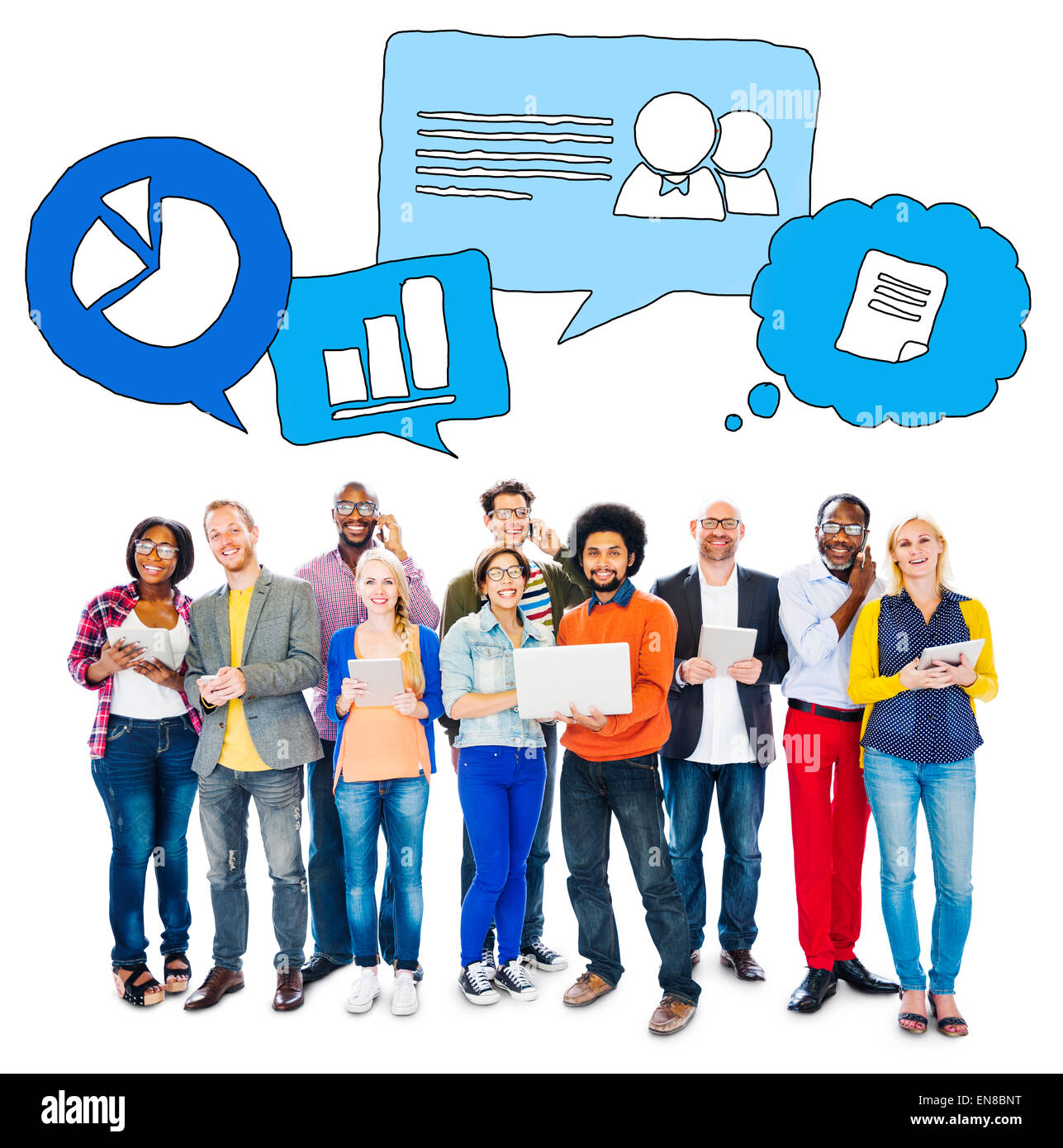 People Using Technology and Data Concepts Stock Photo - Alamy