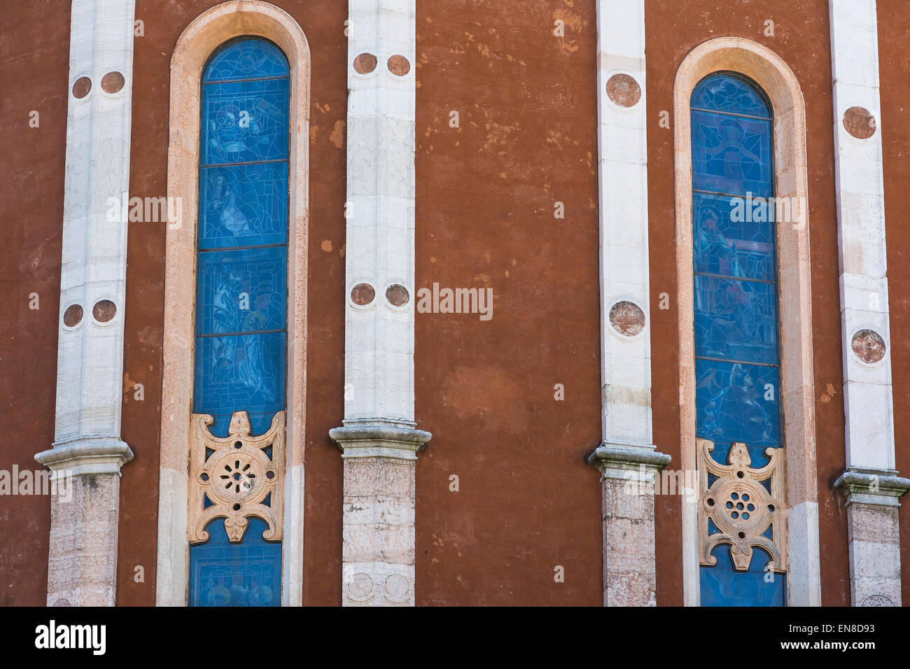 Vicenza,Italy-April 3,2015:view of the particular of the dome of Santa Maria Annunziata in the center of Vicenza During a sunny Stock Photo