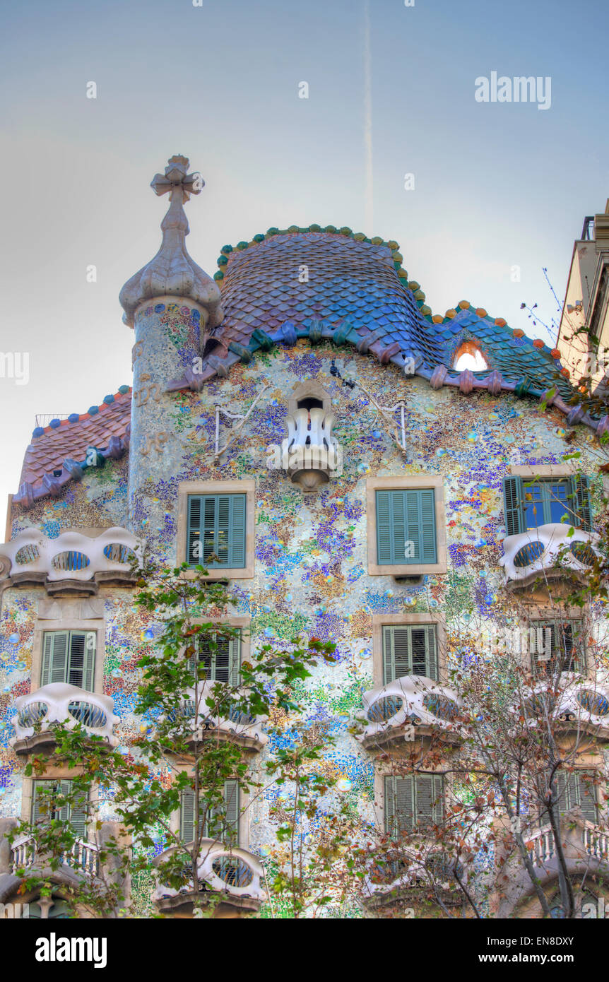 Detail of Casa Batlló by Antoni Gaudì, Baarcelona, Spain Stock Photo