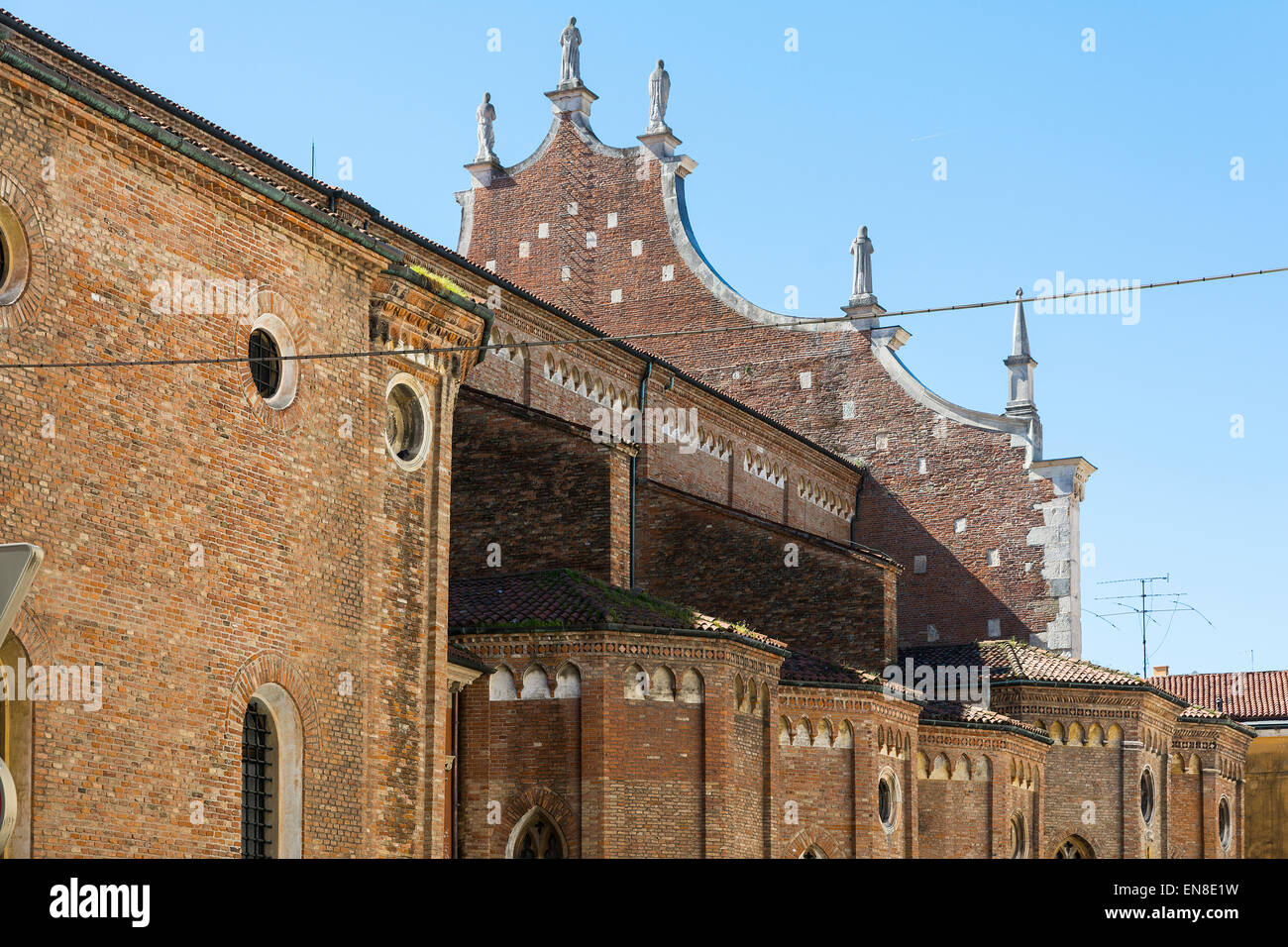 Vicenza,Italy-April 3,2015:view of the particular of the dome of Santa Maria Annunziata in the center of Vicenza during a sunny Stock Photo