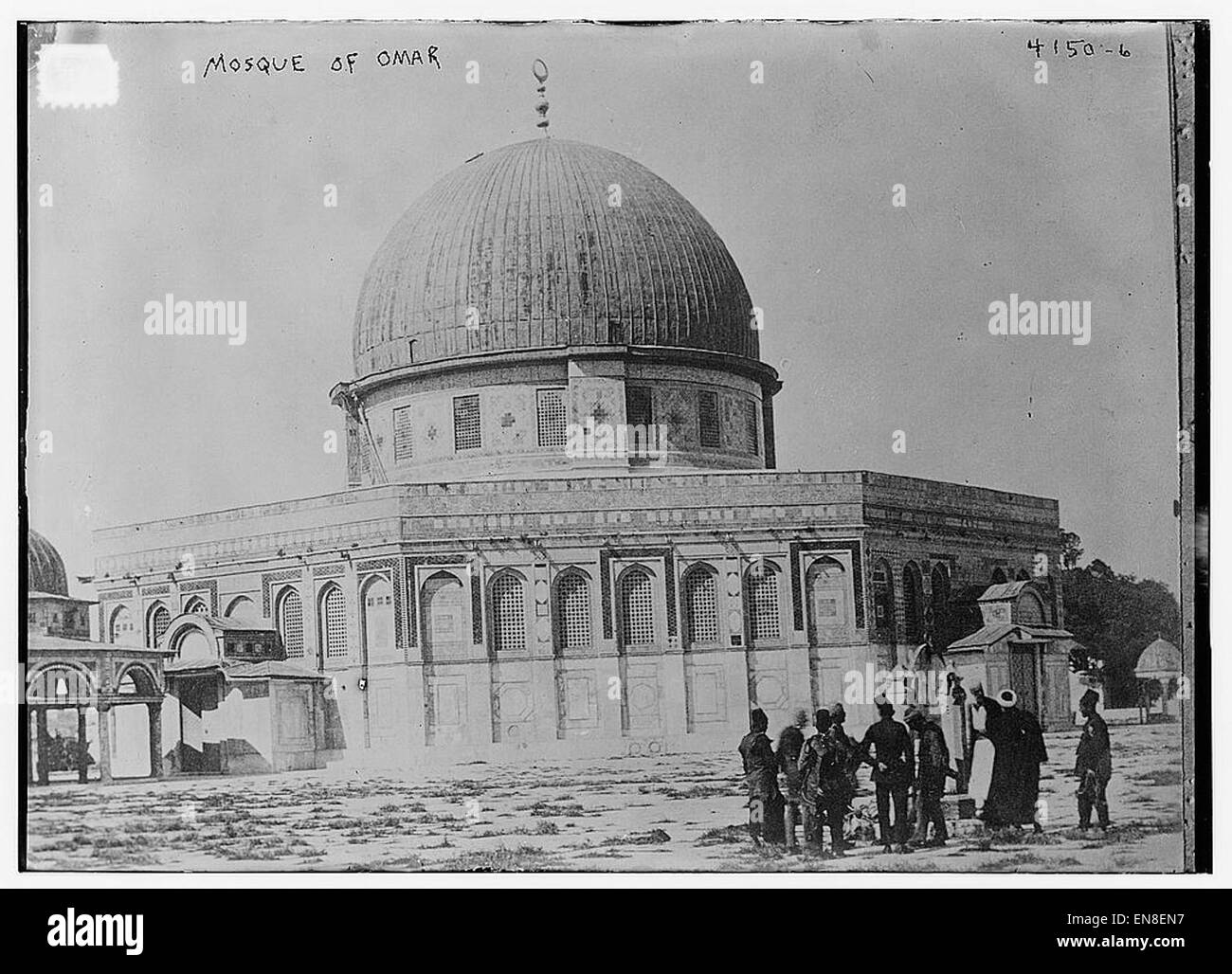 The *Mosque of Omar* is a prominent religious site located in Jerusalem. Historically significant, it stands near the site of the ancient Jewish Temple and is an important symbol in both Islamic and historical contexts. Stock Photo