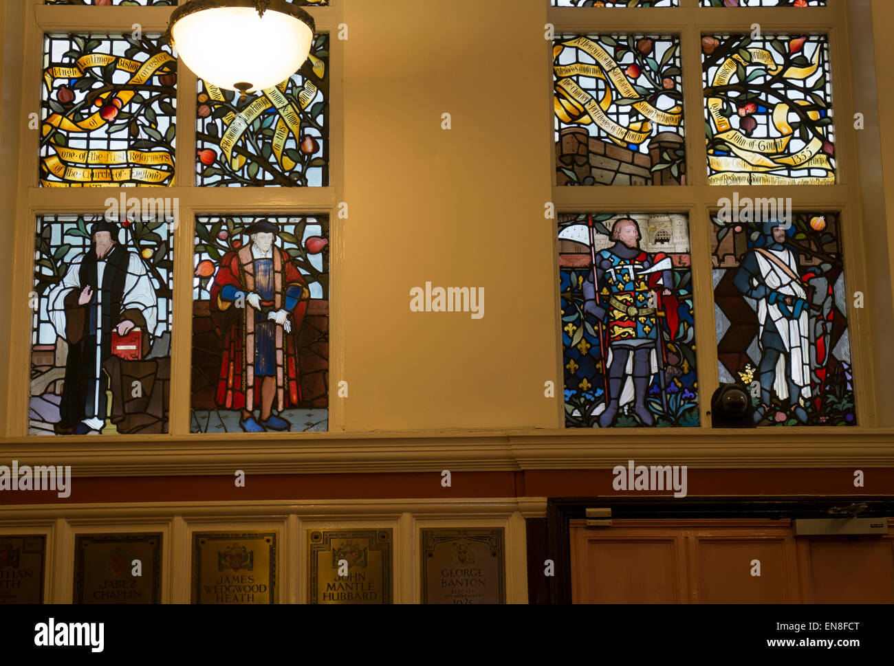 Stained glass in Leicester Town Hall, Leicestershire, England, UK Stock Photo Alamy