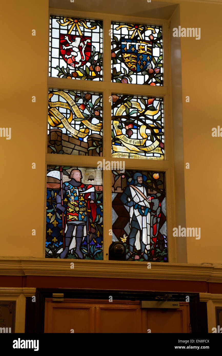 Stained glass in Leicester Town Hall, Leicestershire, England, UK Stock Photo Alamy