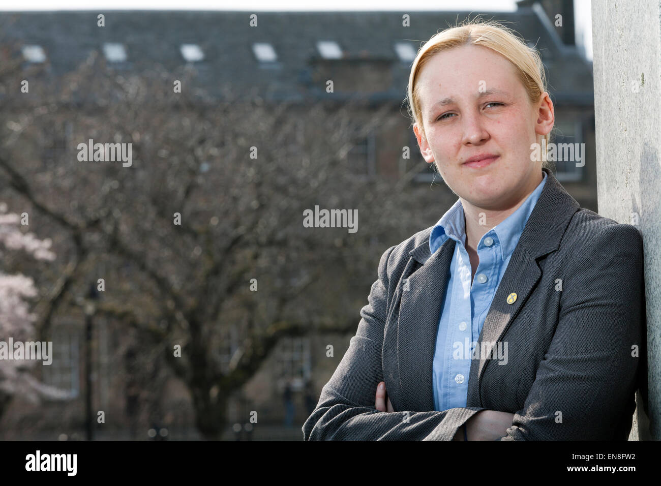 Mhairi Black, MP, the 20 year-old SNP candidate for Paisley and Renfrewshire South who beat Labour's Douglas Alexander to the seat at Westminster Stock Photo