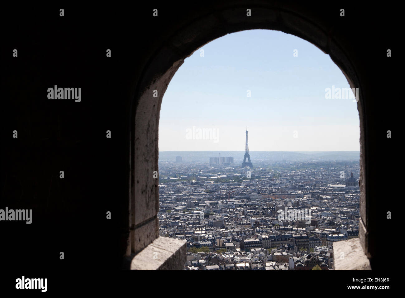 View of the Eiffel Tower from Sacre Coeur Stock Photo