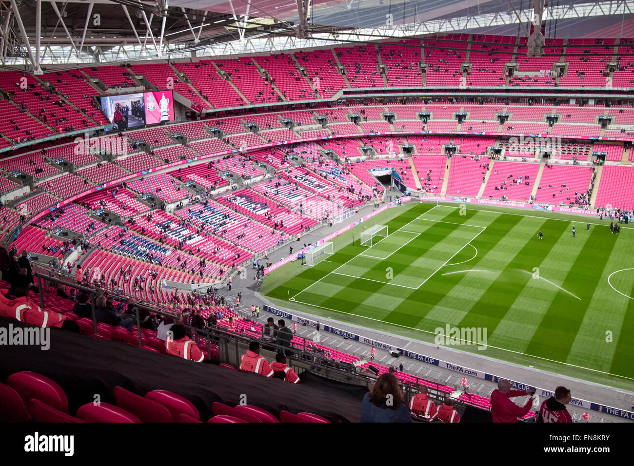 interior of Wembley stadium on match day London UK Stock Photo