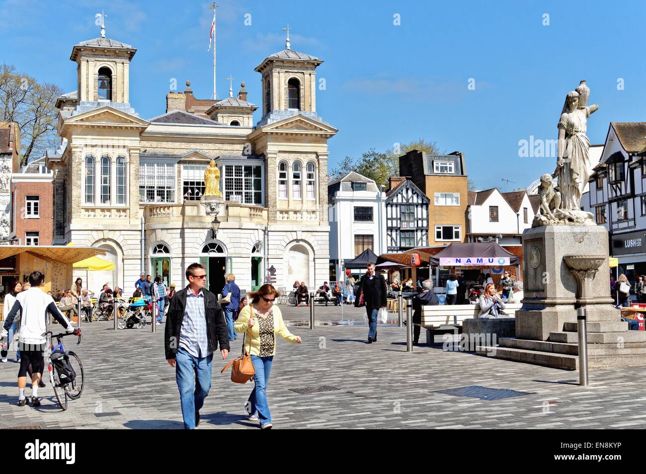 Market place at Kingston on Thames Surrey Stock Photo Alamy