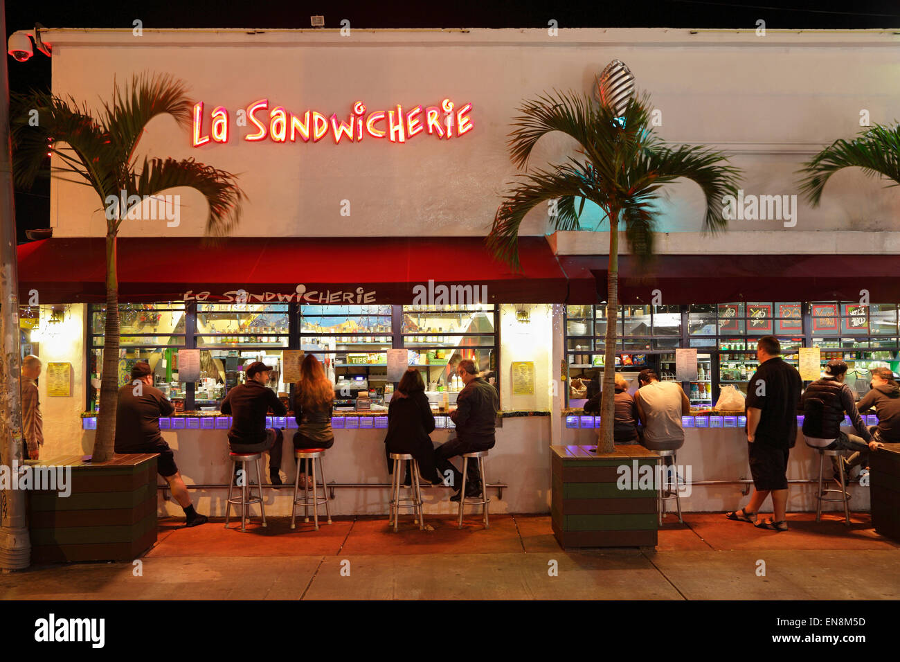 La Sandwicherie, a popular South Beach eatery, Miami Beach, Florida, USA Stock Photo