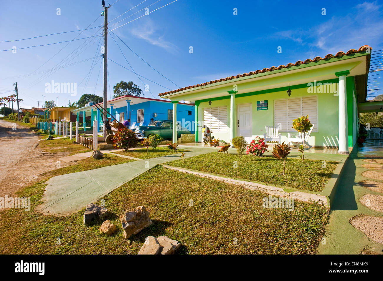 Caribbean, West Indies, Republic of Cuba, Pinar del R’o Province, Vi–ales Valley (Valle de Vi–ales), Vinales, Jan 2015 Horizonta Stock Photo