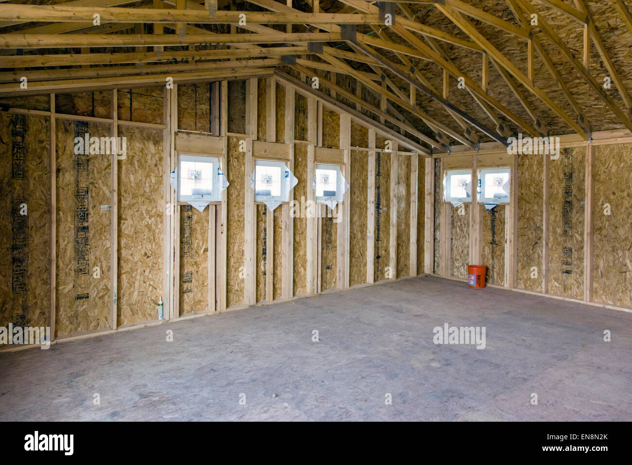 Interior Wall Framing Construction Of A Craftsman Style
