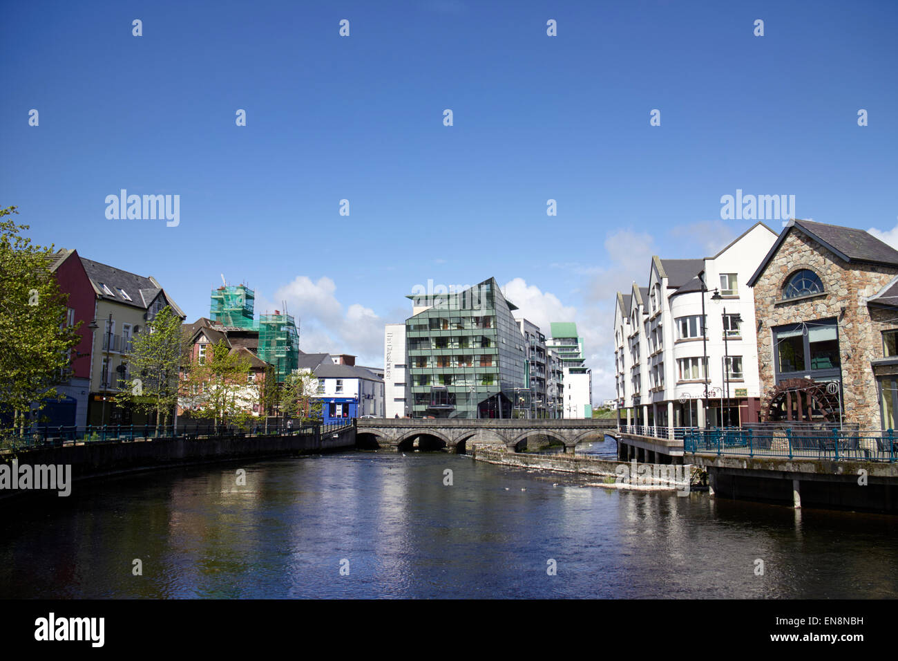 The Garavogue river running through sligo town and hyde bridge republic