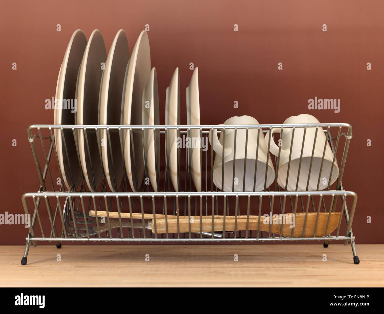 Front View Dish Rack A close up shot of a dish rack Stock Photo - Alamy
