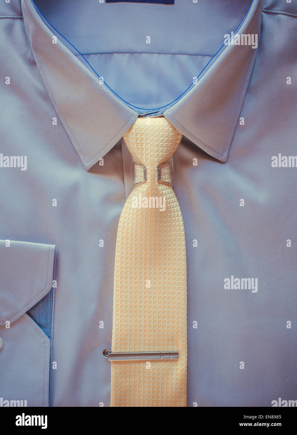 Yellow Cuffed Tie Shirt