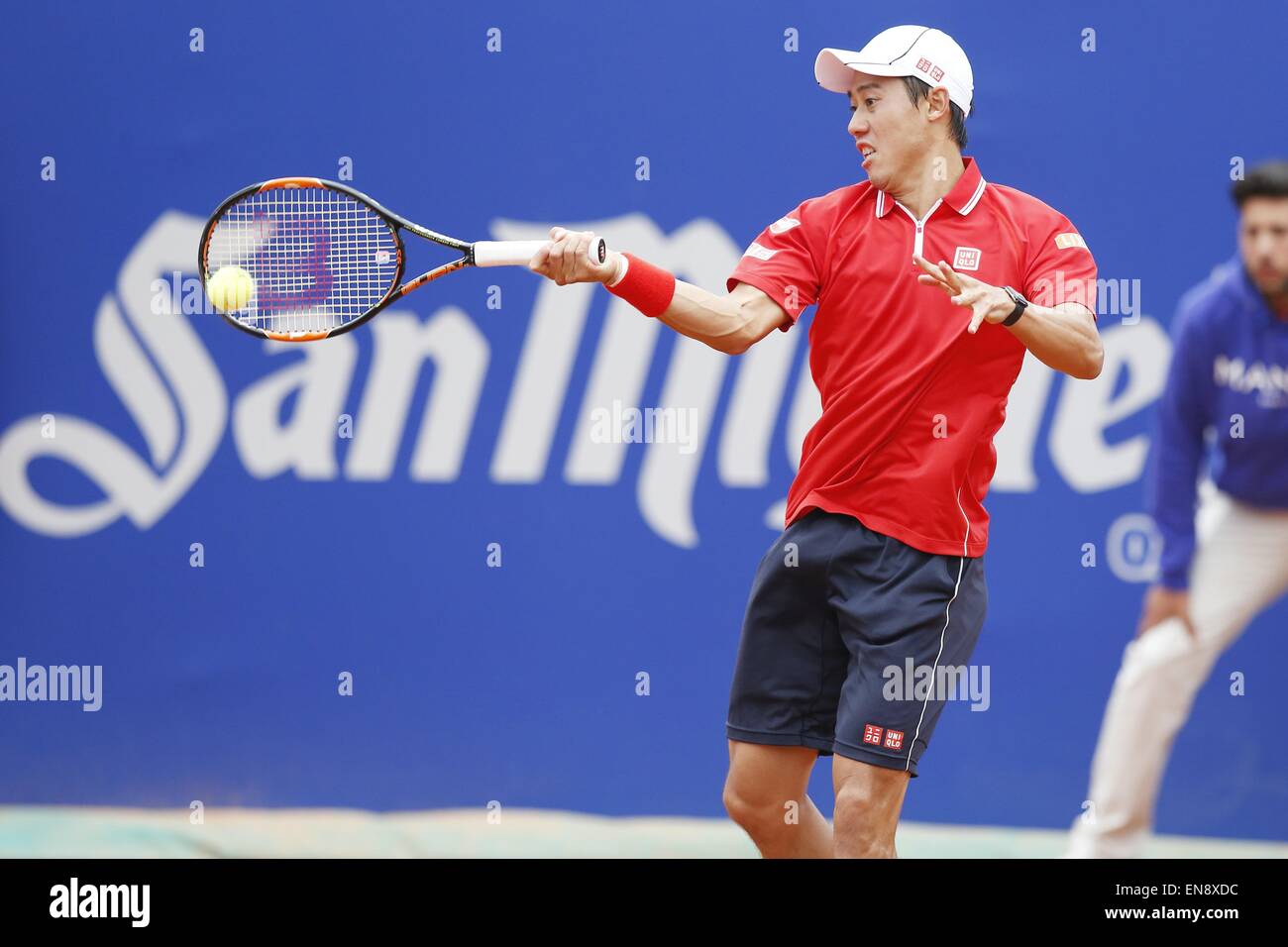 Barcelona, Spain, April 25, 2015. 25th Apr, 2015. Kei Nishikori (JPN ...