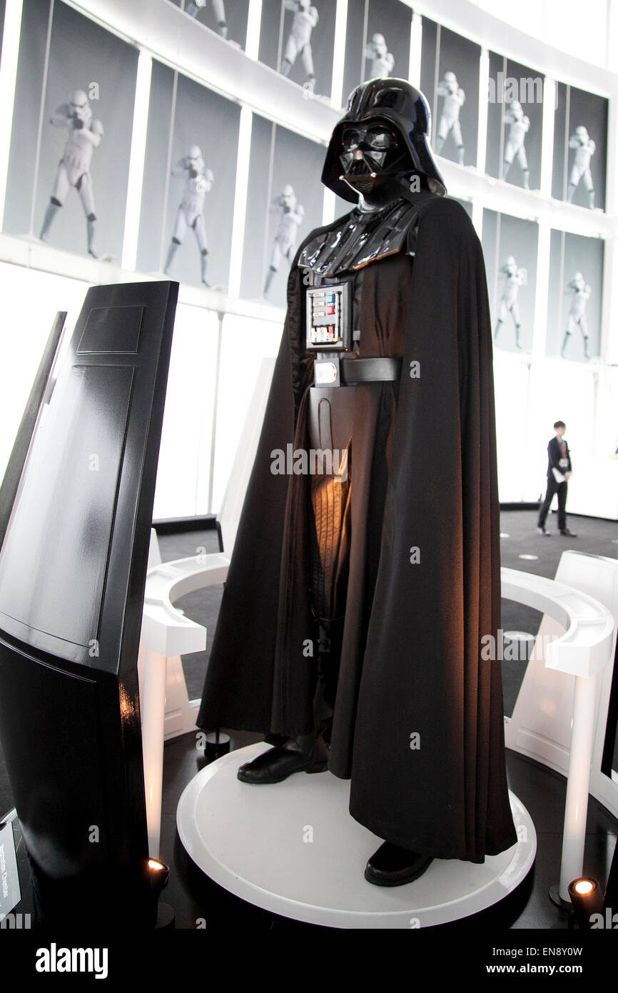 Tokyo, Japan. 28th Apr, 2015. A life size statue of Darth Vader on