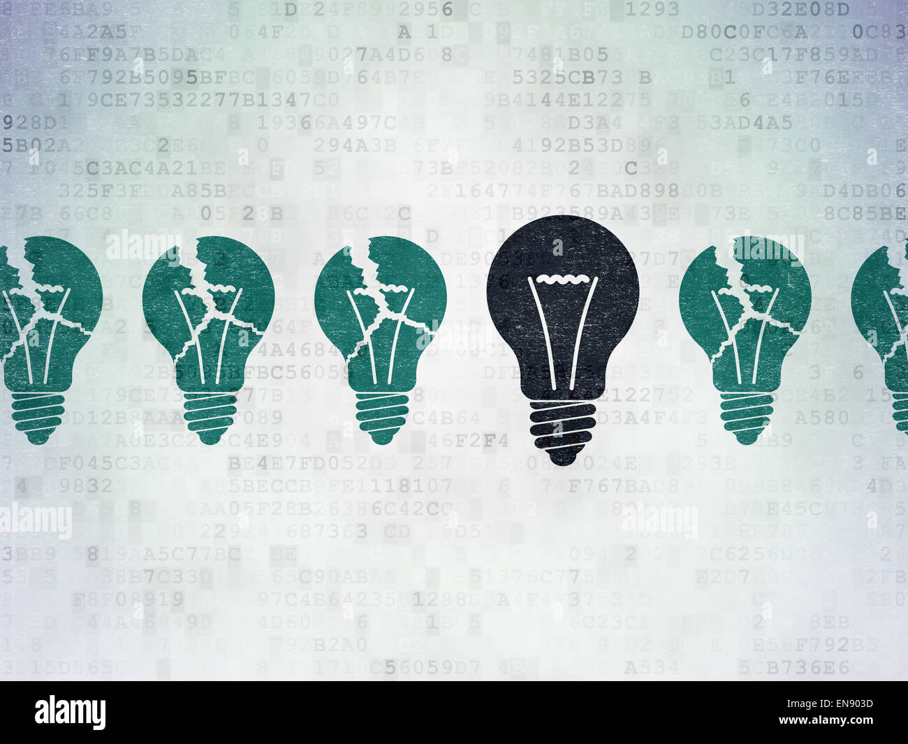Business concept: light bulb icon on Digital Paper background Stock ...
