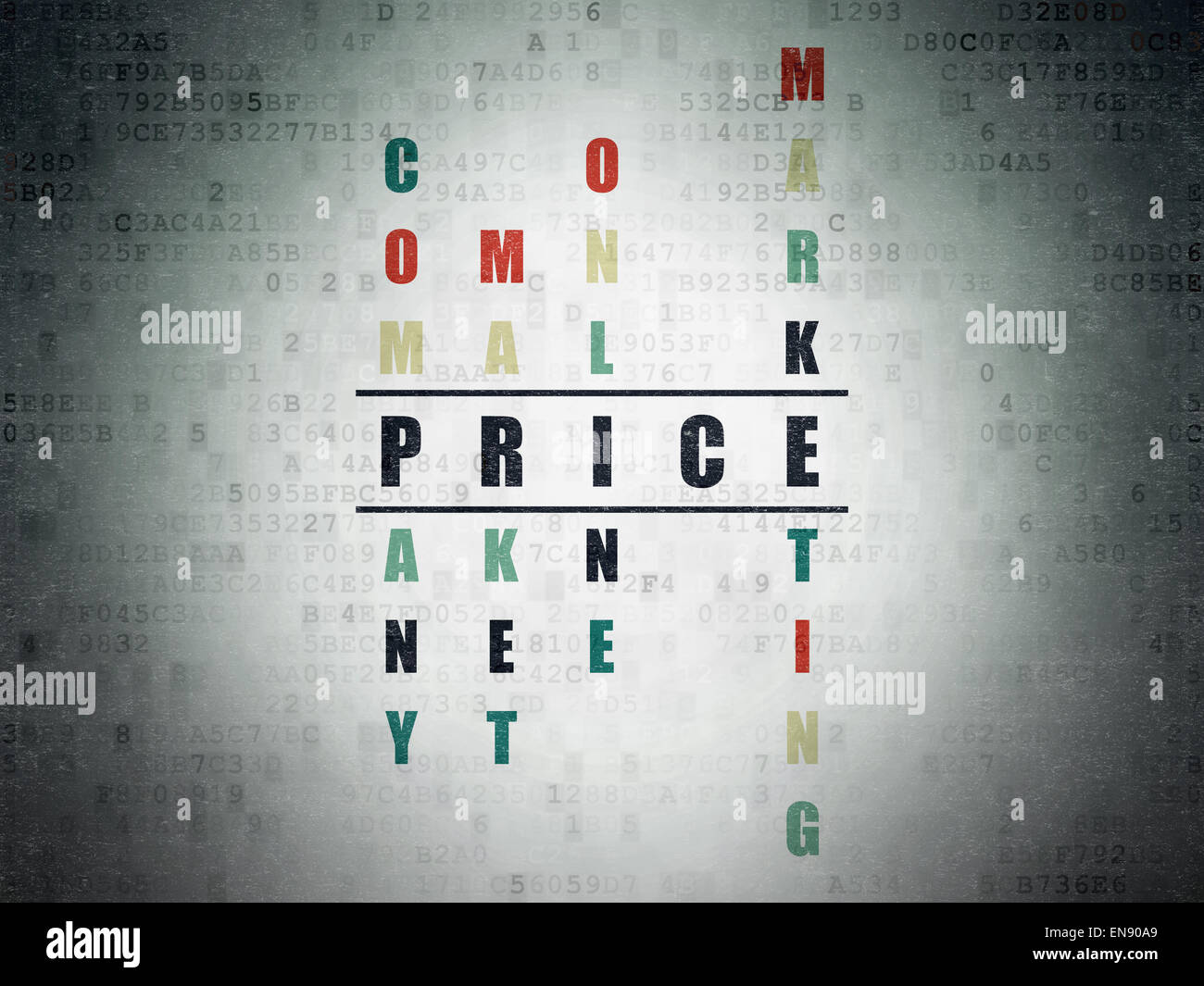 Marketing concept word Price in solving Crossword Puzzle Stock Photo