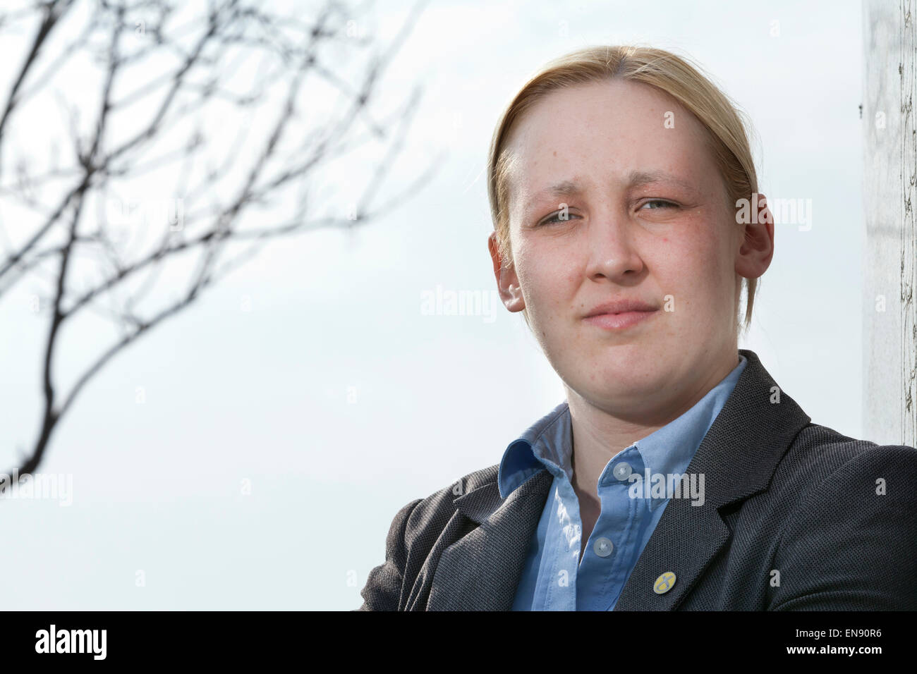 Mhairi Black, the 20 year-old SNP candidate for Paisley and Renfrewshire South who is challenging Labour's Douglas Alexander for the seat at Westminster. Stock Photo