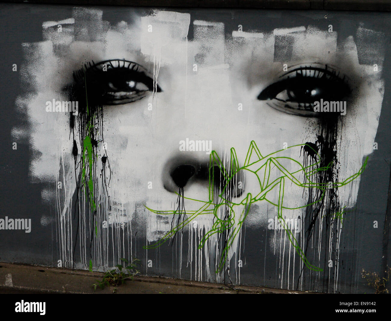 Graffiti on an underpass in Wolverhampton, West Midlands, England. UK