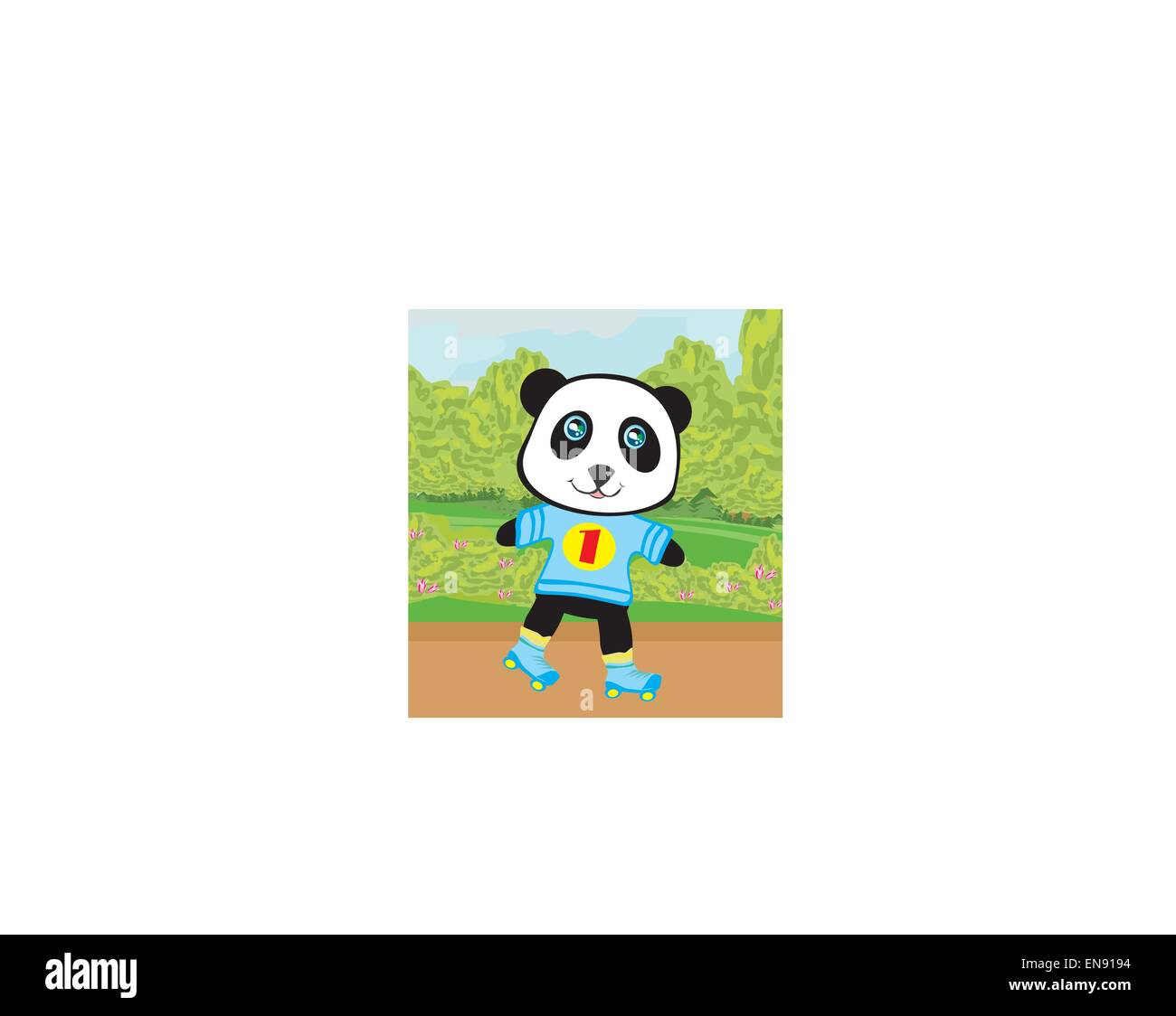 panda roller skating Stock Vector Image & Art Alamy
