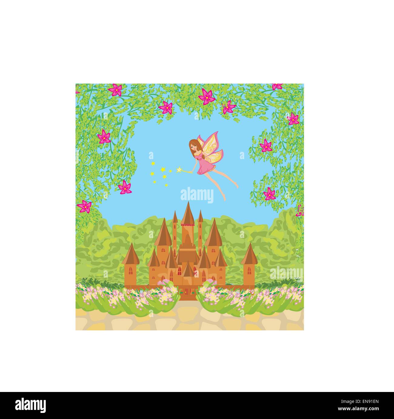 Magic Fairy Tale Princess Castle Stock Vector Image & Art - Alamy