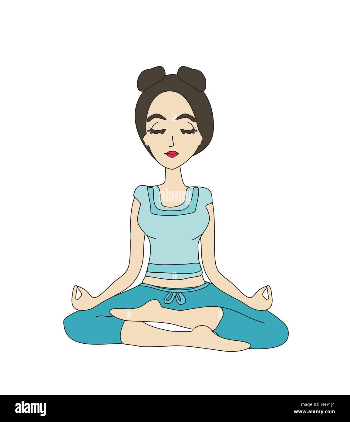 Yoga girl in lotus position Stock Vector Image & Art - Alamy