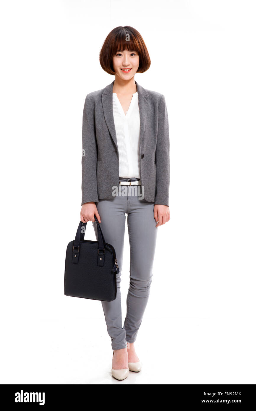 woman holding briefcase