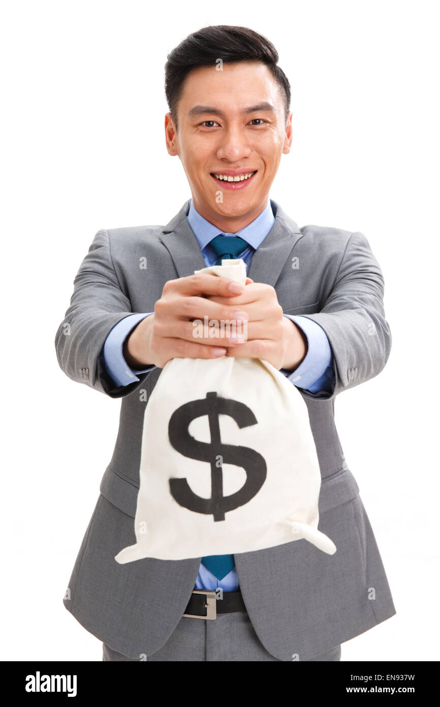 The business man carrying a dollar sign Purse Stock Photo Alamy