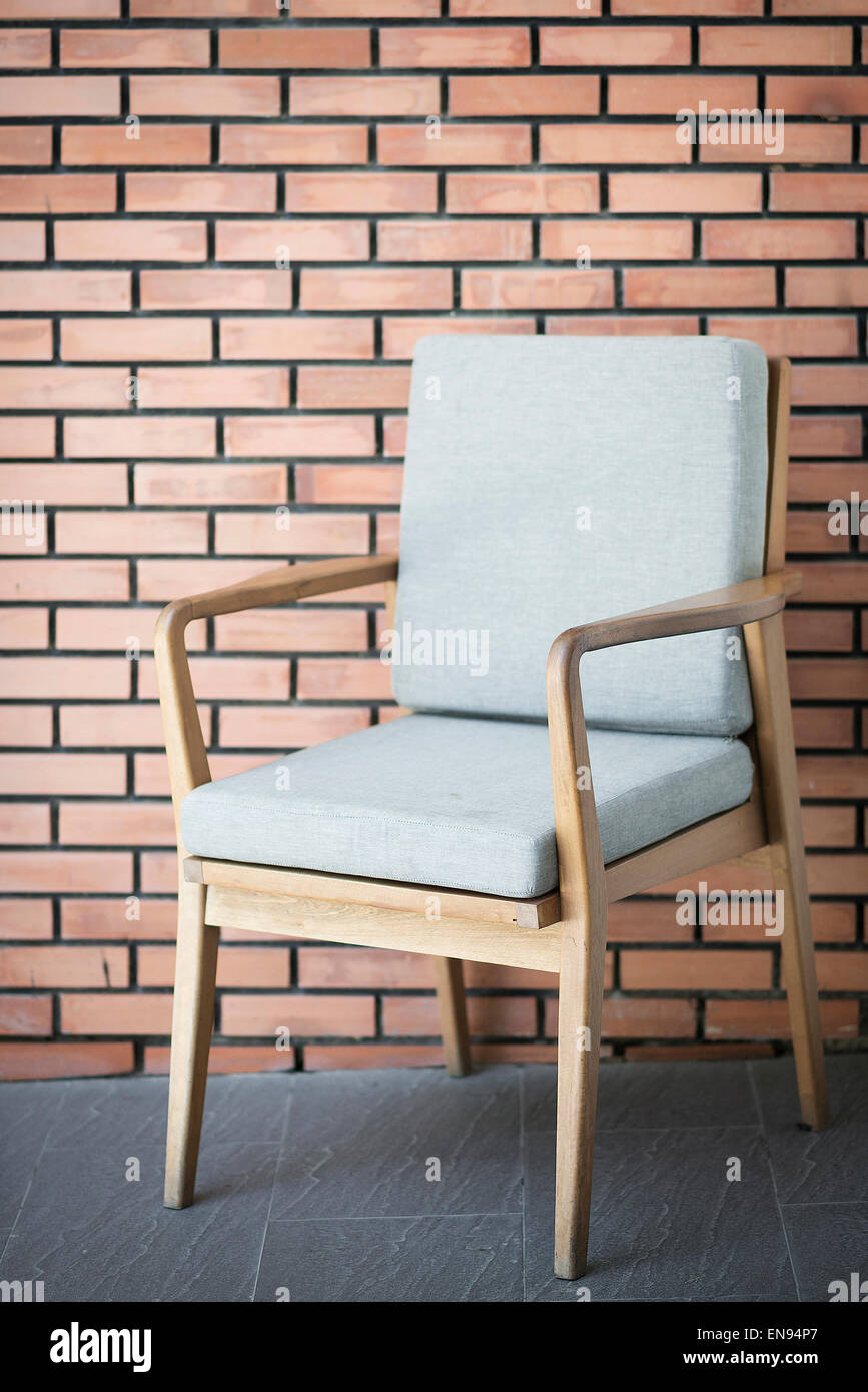 interior design detail of retro cool wood furniture Stock Photo