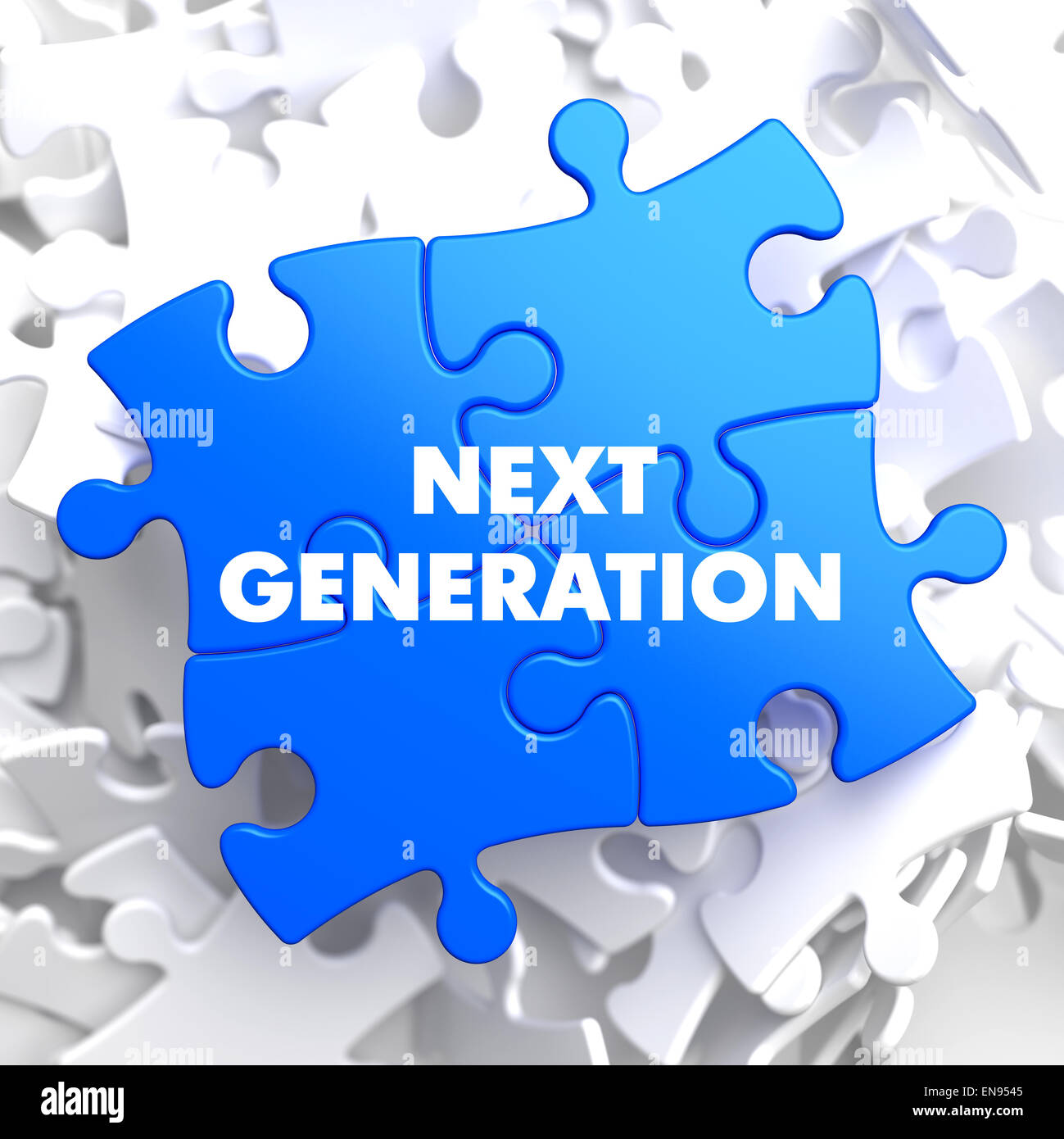 Next Generation on Blue Puzzle. Stock Photo
