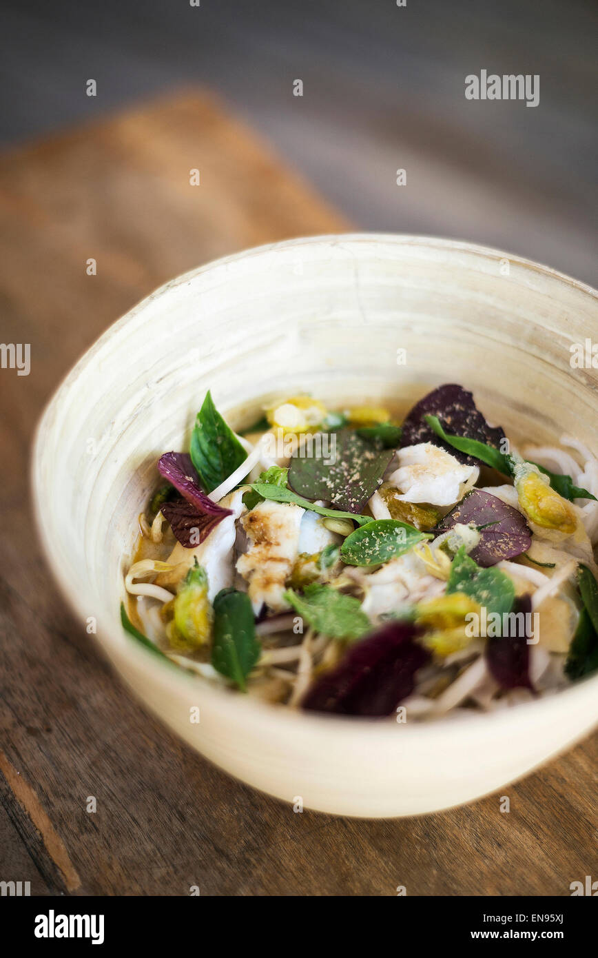 thai jungle curry fish soup with noodles Stock Photo Alamy