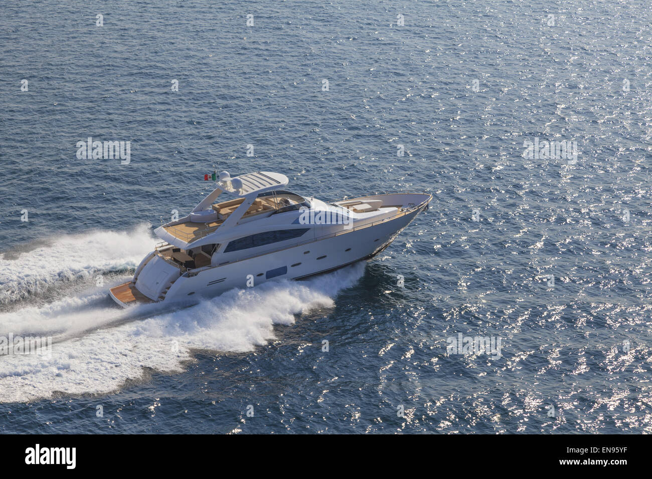 luxury yacht in navigation, aerial view Stock Photo - Alamy