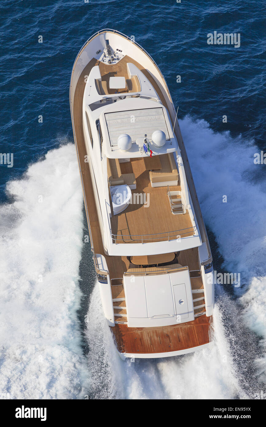 luxury yacht in navigation, aerial view Stock Photo - Alamy