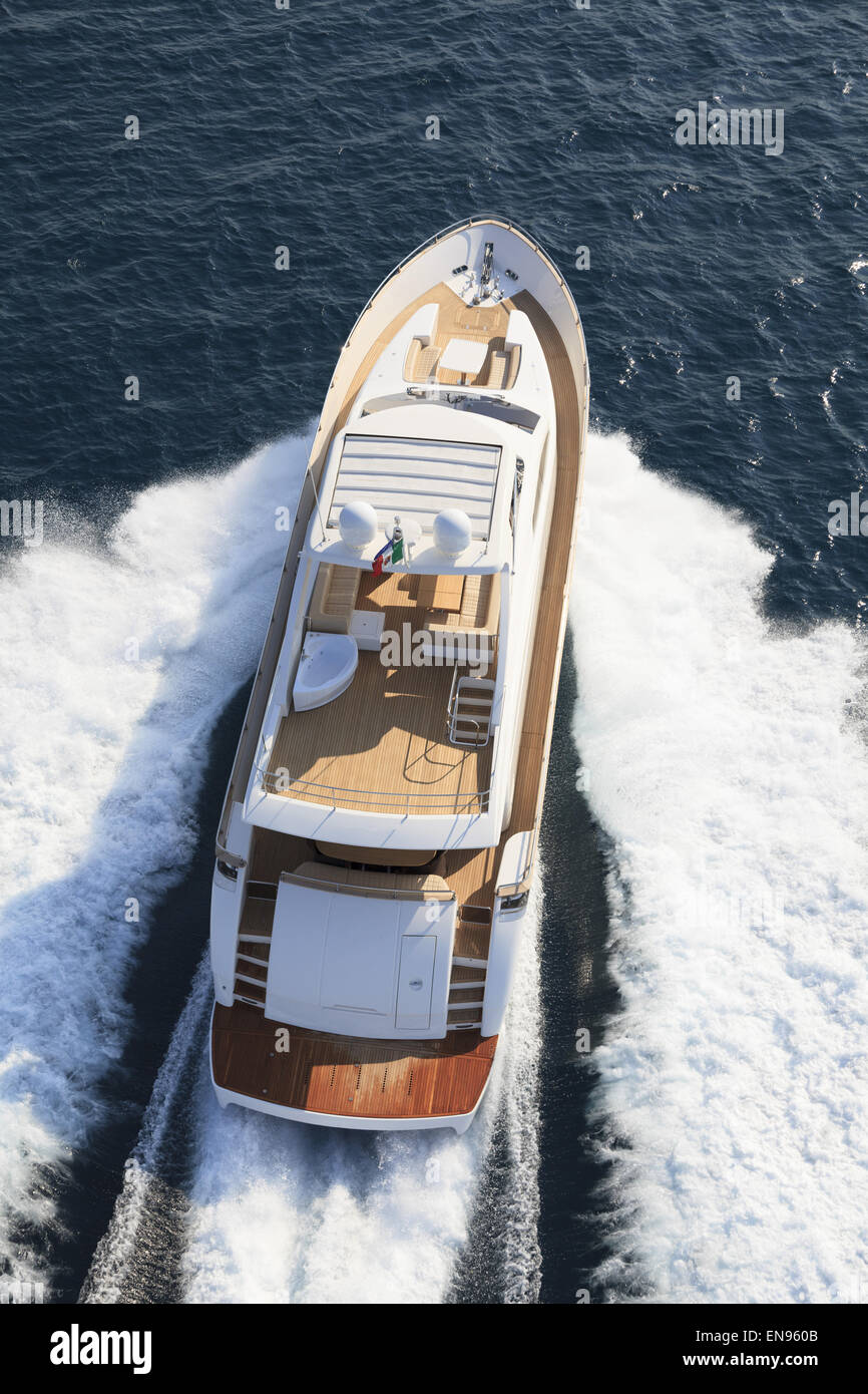 luxury yacht in navigation, aerial view Stock Photo - Alamy