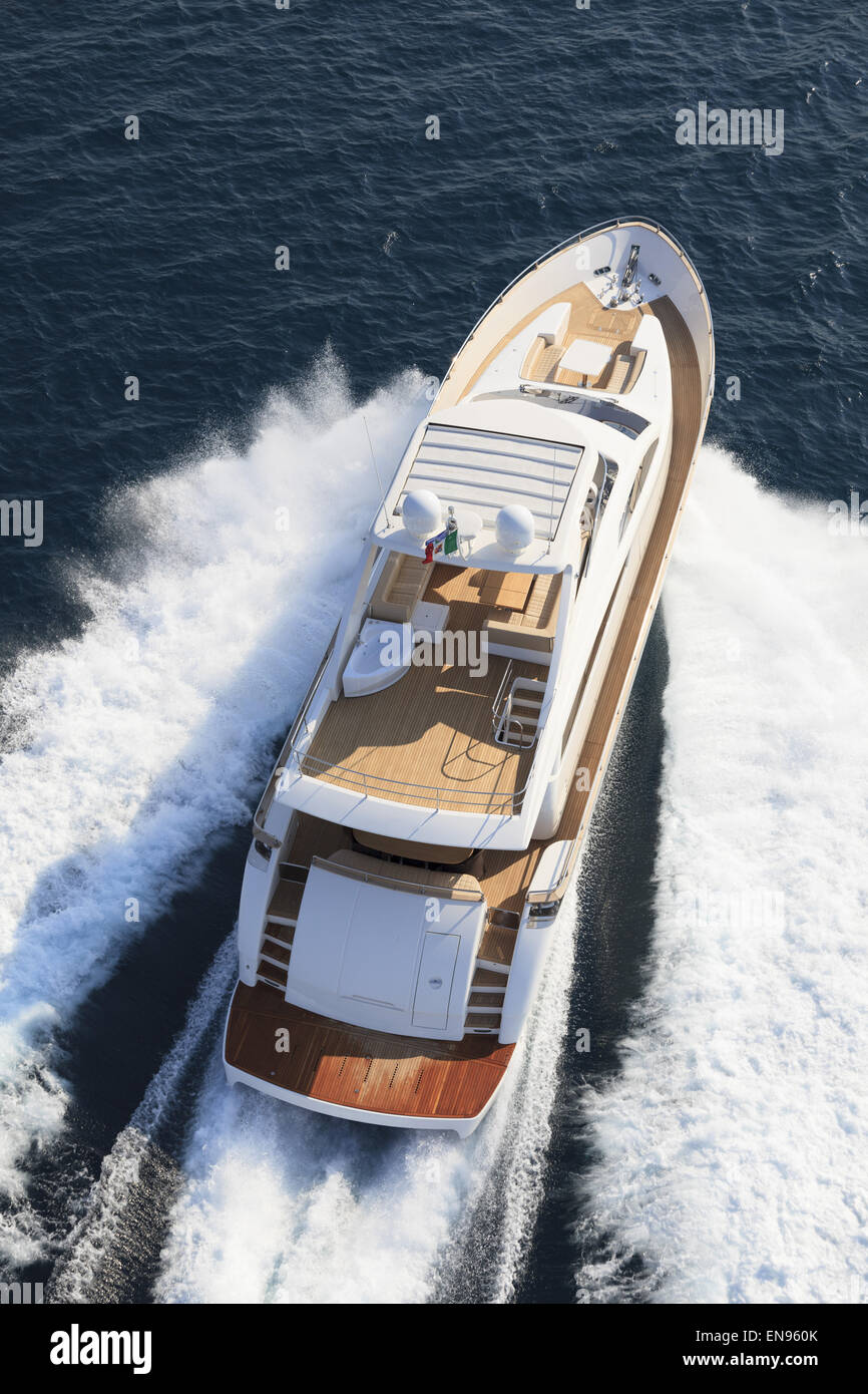 luxury yacht in navigation, aerial view Stock Photo - Alamy