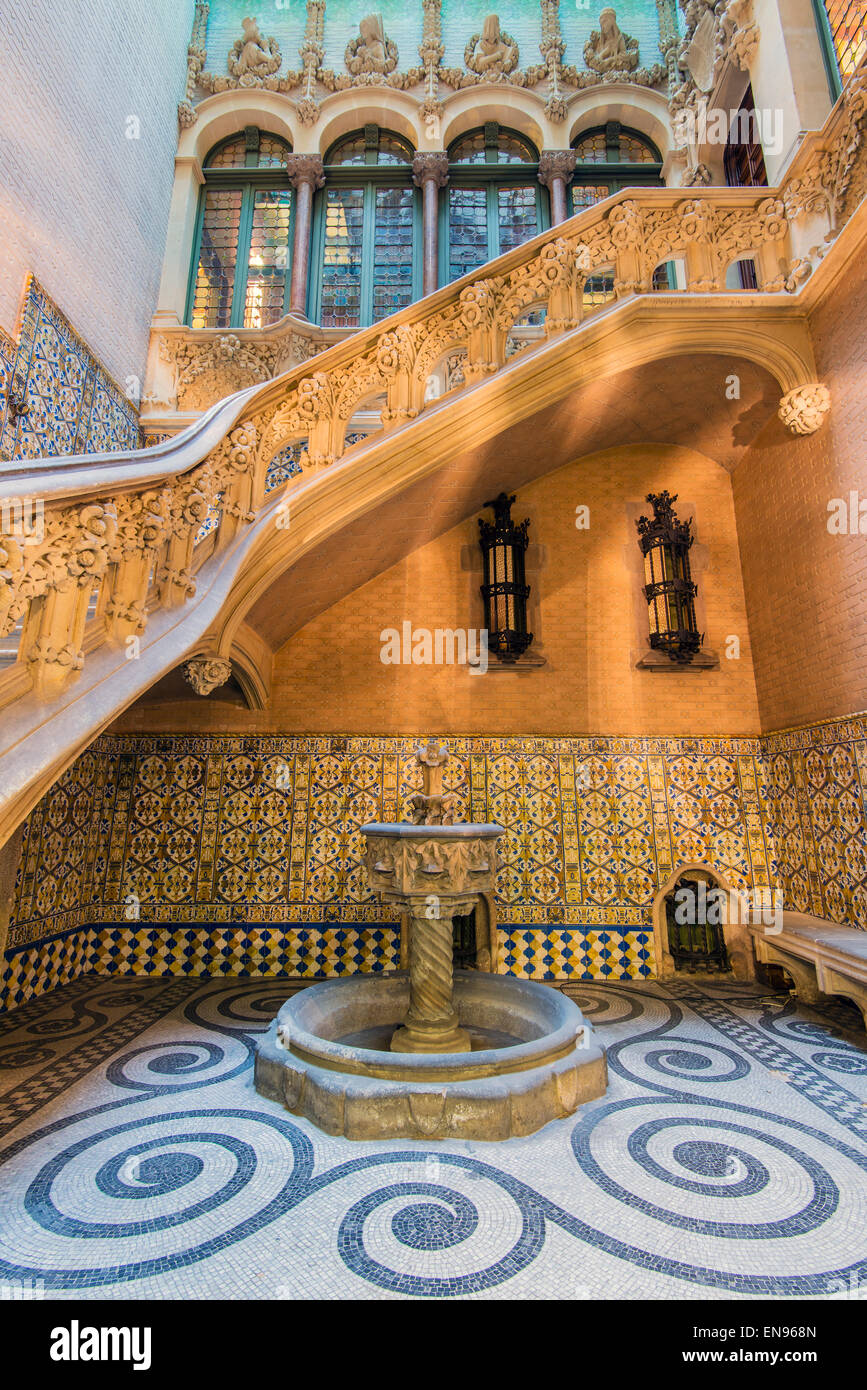 Interior view of Palau del Baro de Quadras, Barcelona, Catalonia, Spain Stock Photo