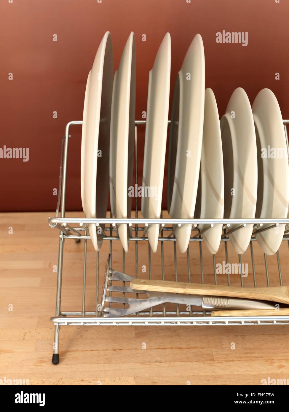 A close up shot of a dish rack Stock Photo - Alamy