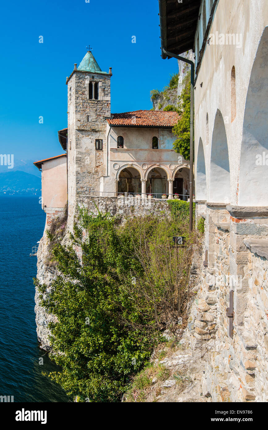 Hermitage of Santa Caterina del Sasso, Lake Maggiore, Lombardy, Italy Stock Photo