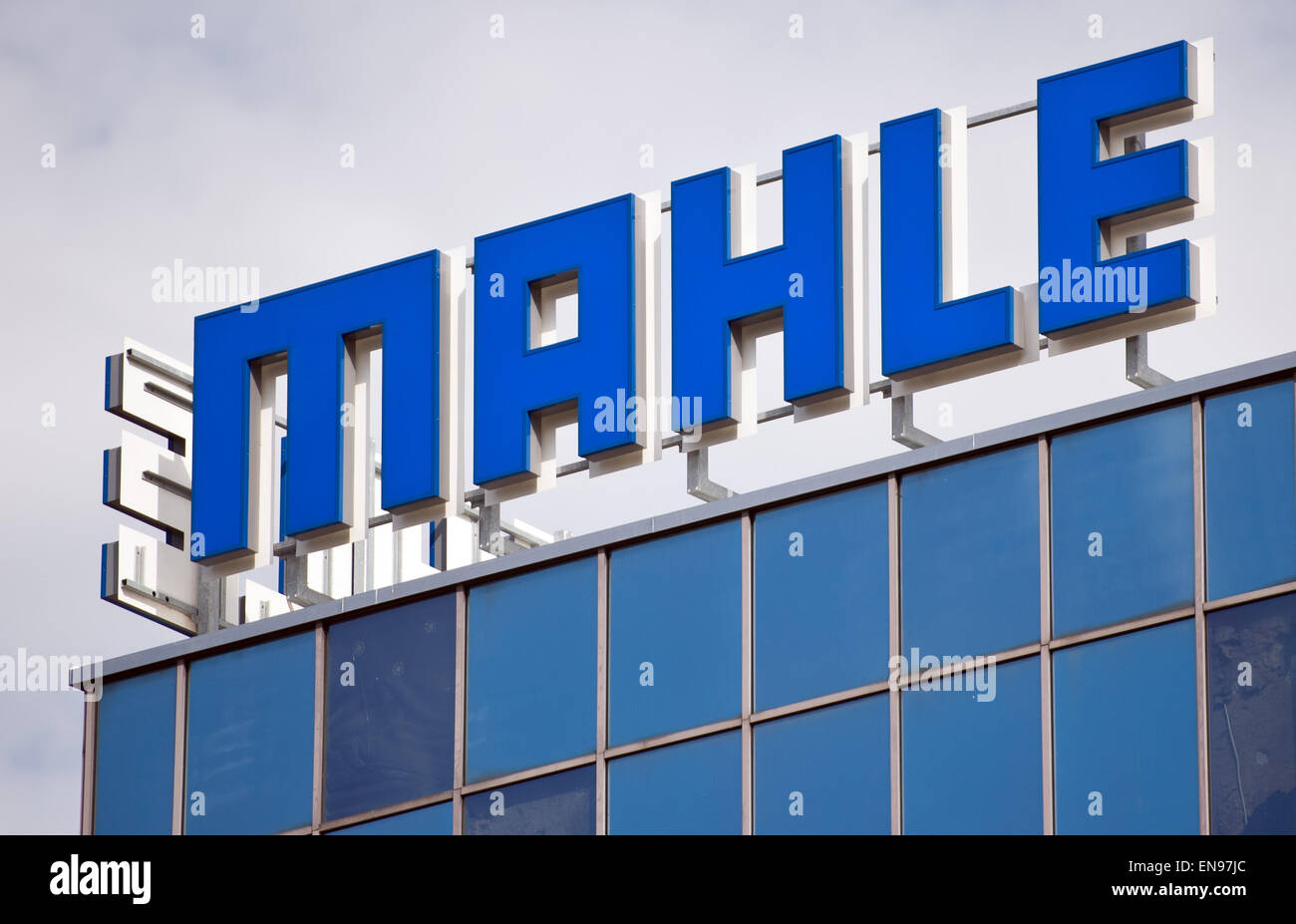 The company logo at the headquarters of automotive parts manufacturer