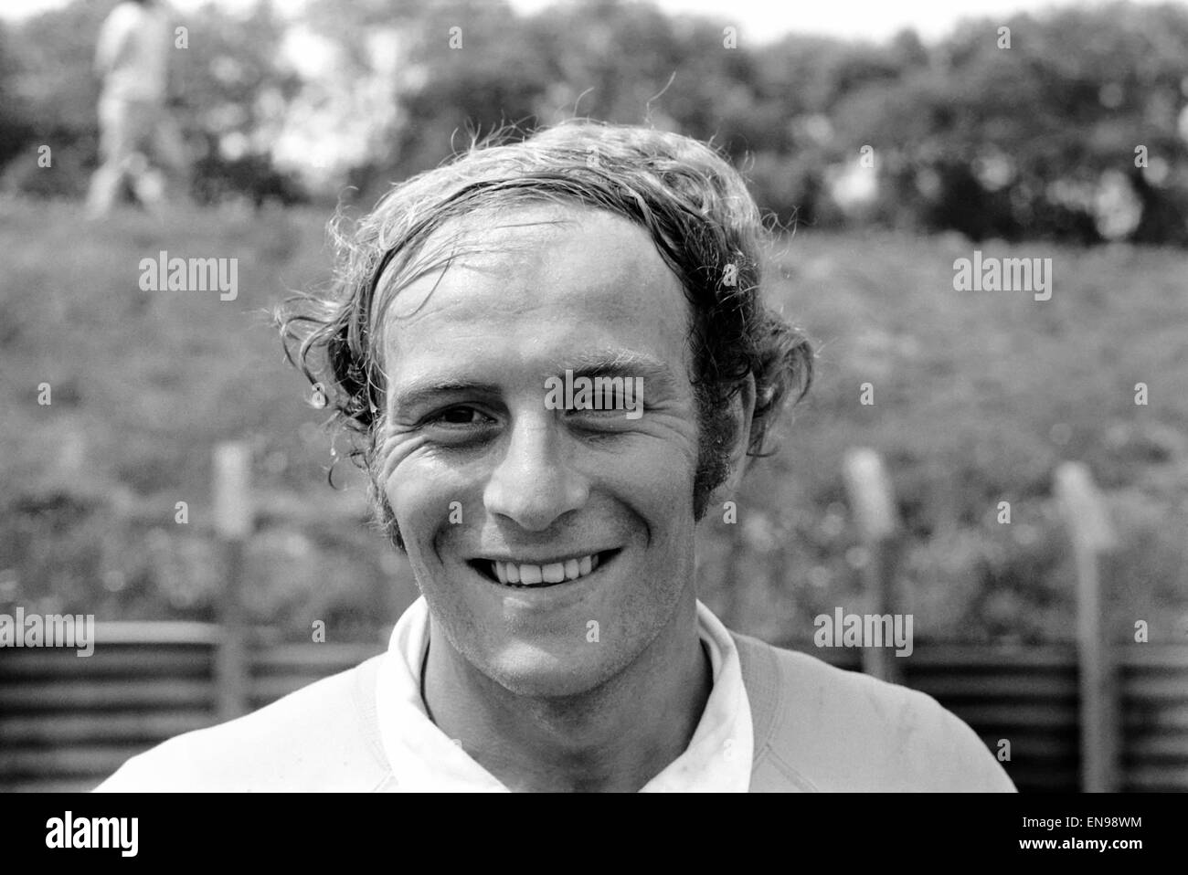 Ralph Coates the England player who recently signed for Tottenham photographed today after a full mornings strenuous training stint. 15th July 1971 Stock Photo