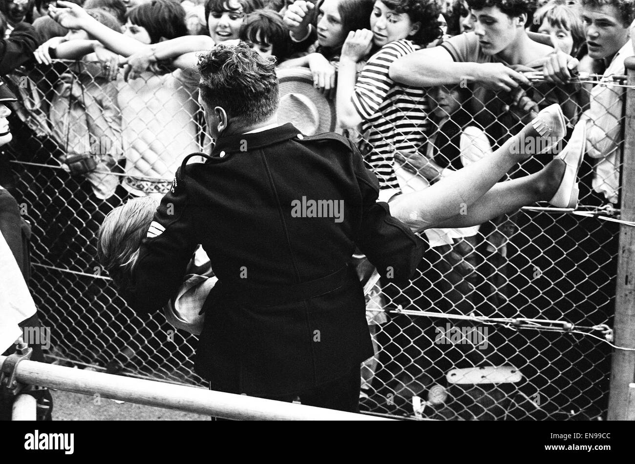 The Rolling Stones at Longleat, home of Lord Bath. Fainting girl fans