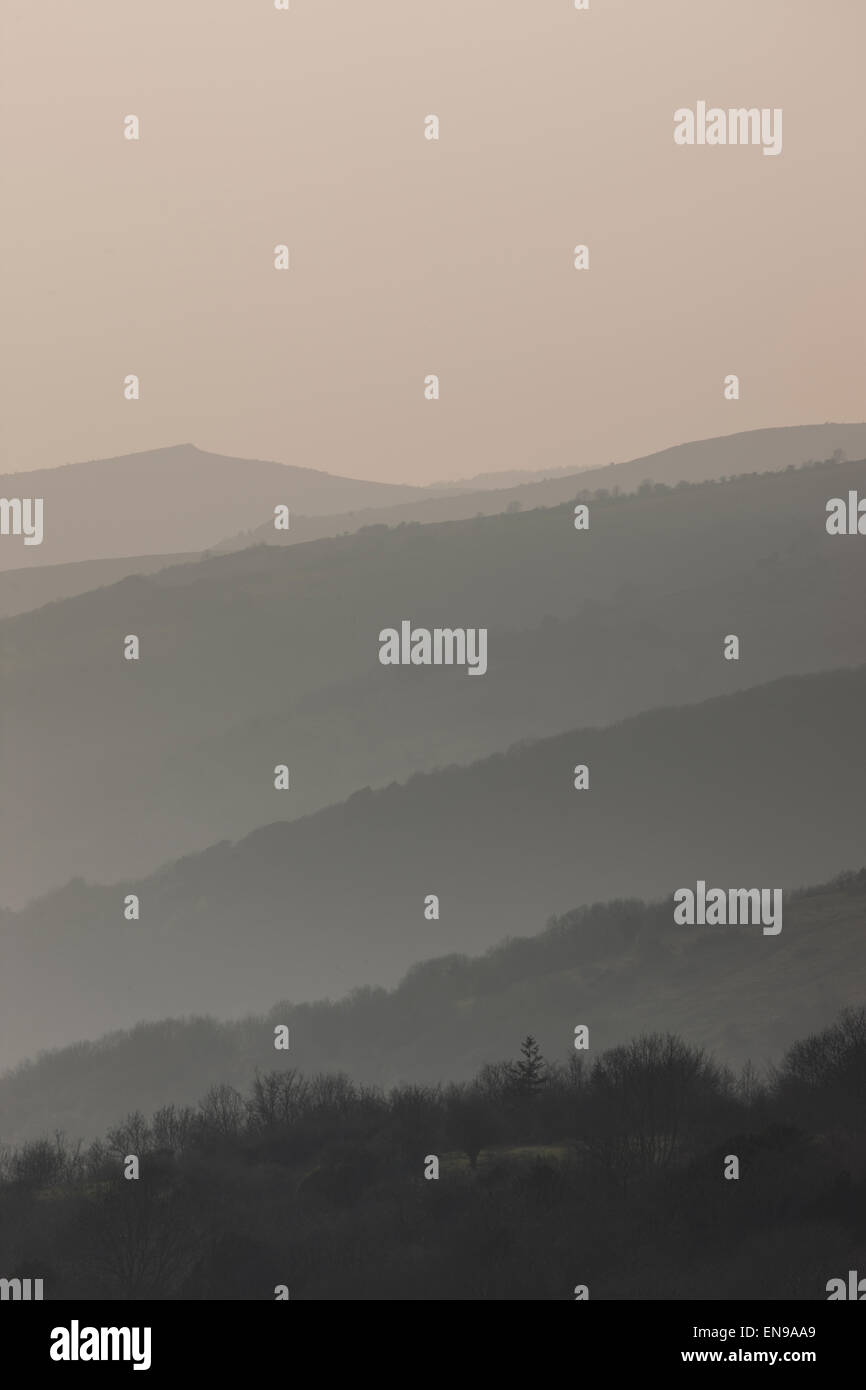 A view of Crooks Peak on the Mendip Hills, from Cheddar Gorge. Stock Photo